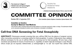 ACOG-SMFM cfDNA guidelines
